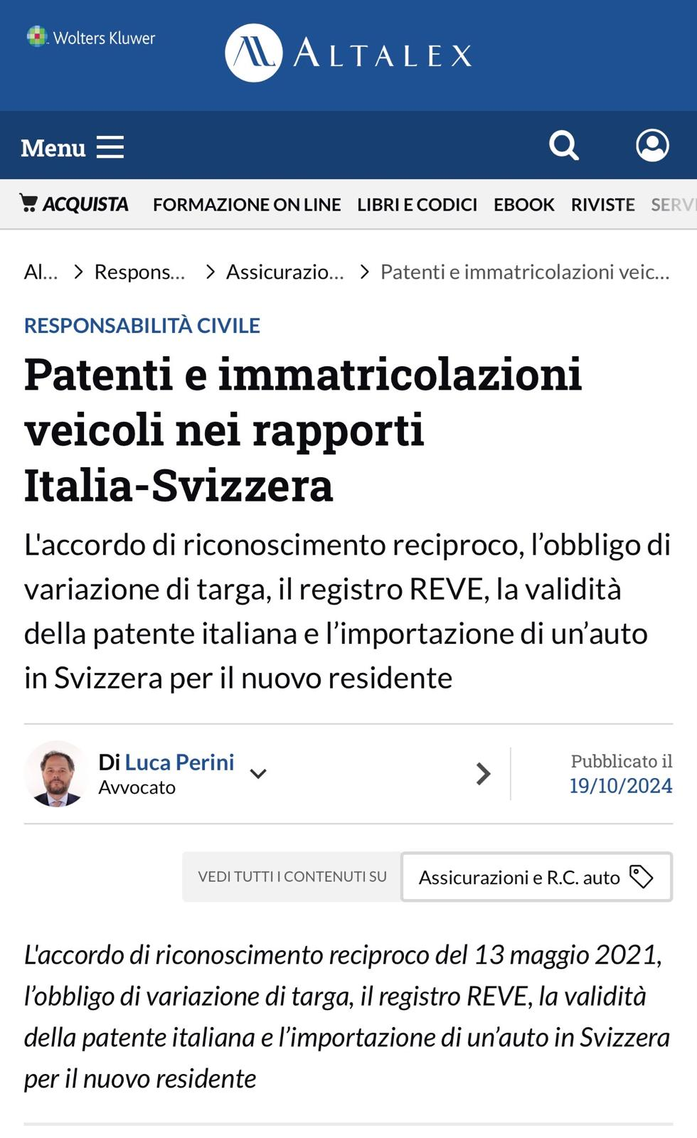 Patenti e immatricolazioni veicoli: disciplina legislativa nazionale